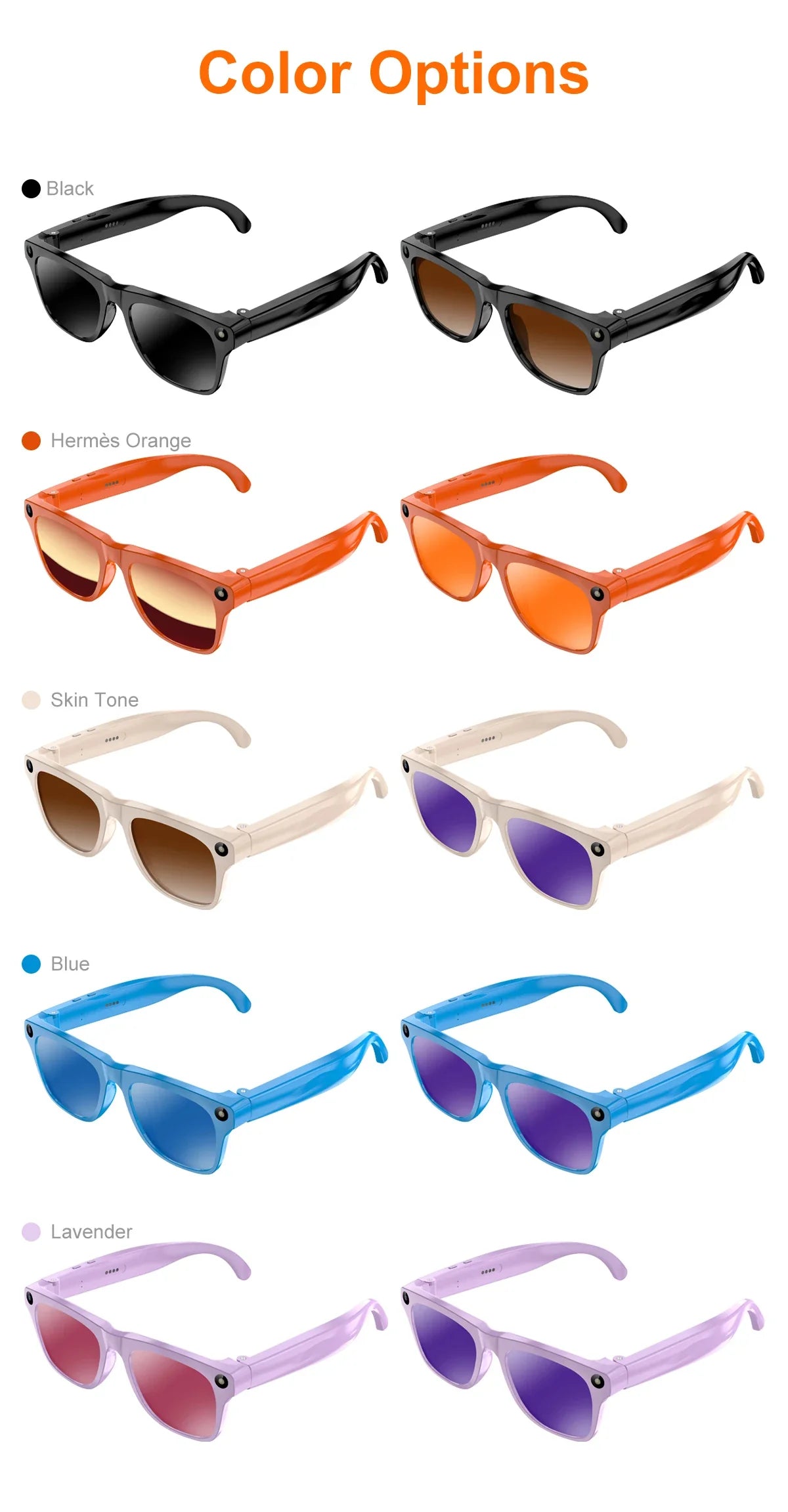 Lenovo Upgrade Smart AI Glasses 800W HD 8K Shooting Camera Photo Video Voice Call Translation Bluetooth AI Motorcycle Glasses