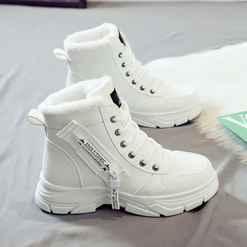 Insulated Women's Winter Ankle Boots with Thick Sole Traction