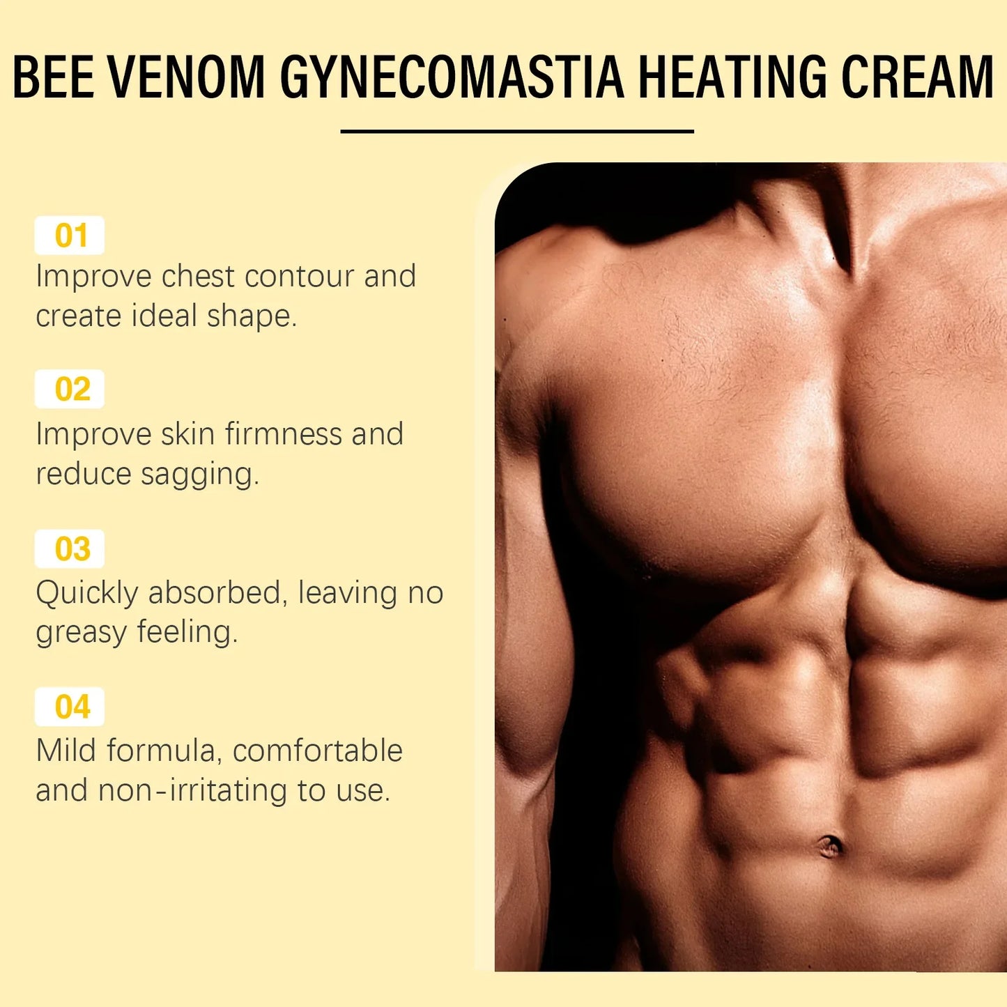 15ml Men's Bee Male Breast Warming Oil Chest Firming Massage Serum Chest Firming Oil Skin Care
