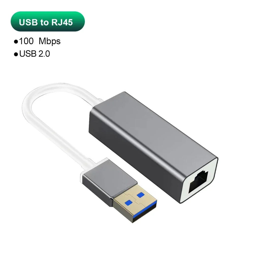 USB Type C Ethernet Adapter 1000Mbps USB 3.0 RJ45 Network Card For MacBook PC Windows XP 7 8 10 Android USB Lan Internet Cable