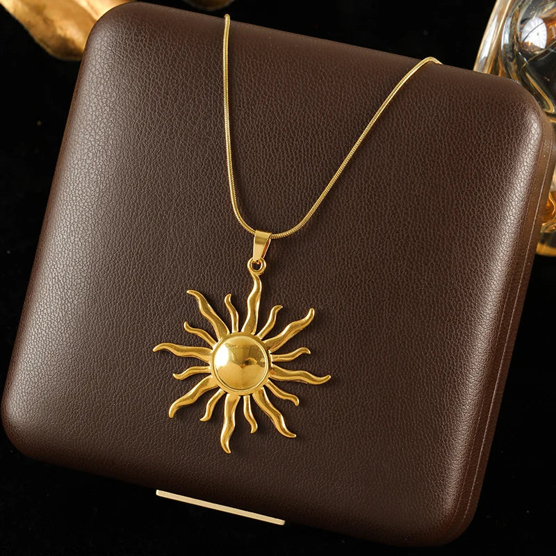 GANEMLY 316l Stainless Steel Luxury Bling Cubic Zirconia Eye Droplets Pendant Necklace Women Chic Romantic Waterproof Jewelry
