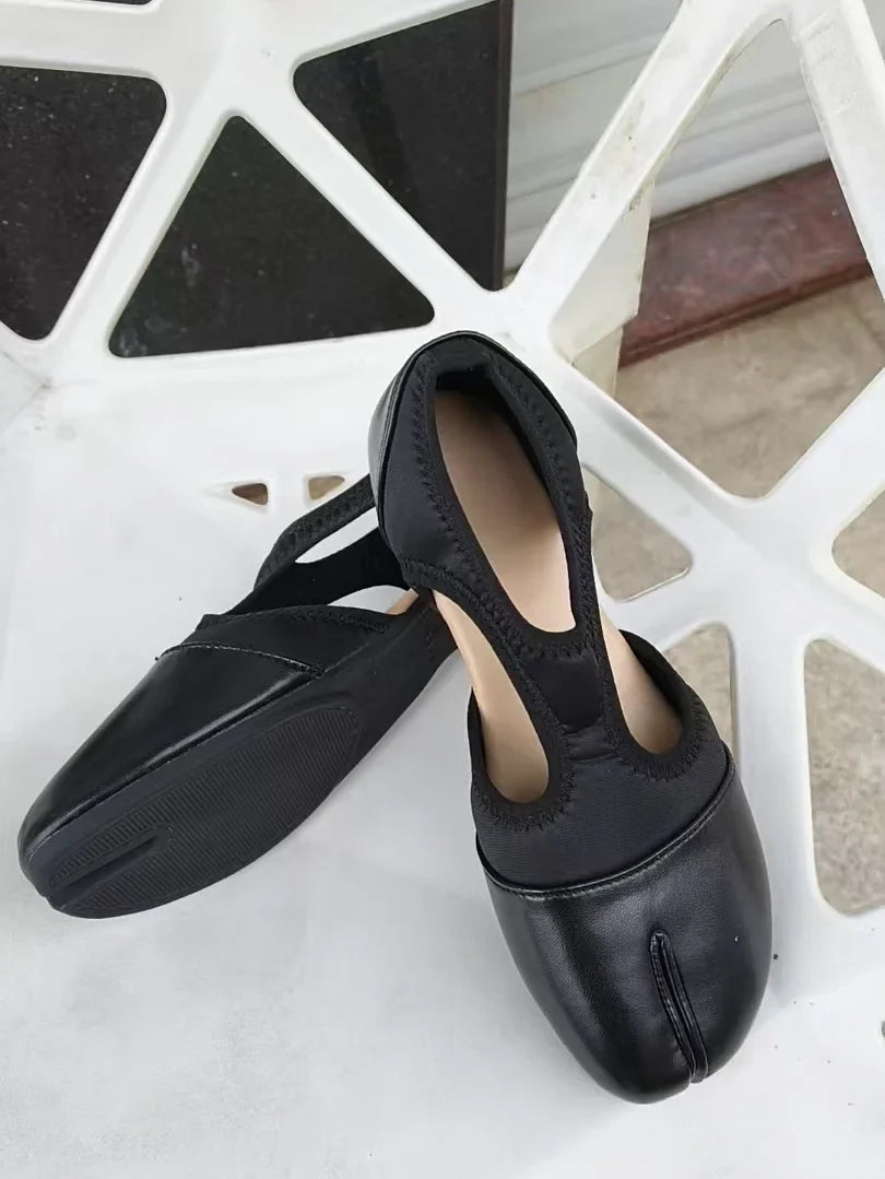 Women Brand Mary Janes Shoes Summer Split Toe Tabi Walking Sneakers Casual Splicing Loafers Designer Ballet Flats Shoes балет