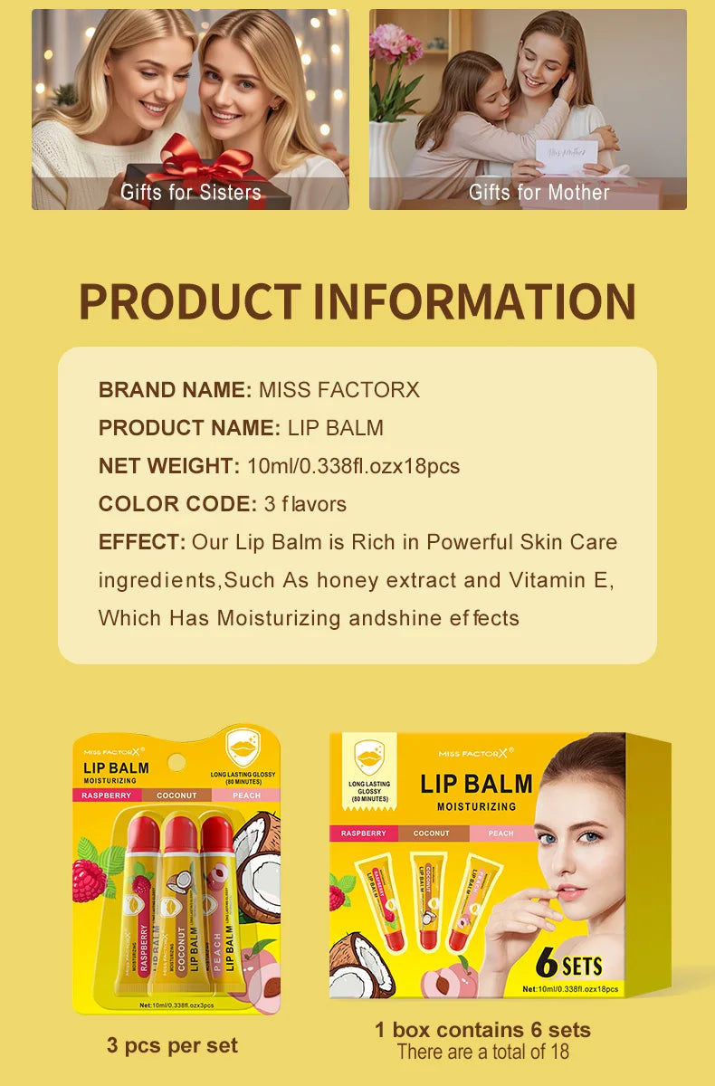 3-Piece Cardboard Lipstick Set -10ml * 3PCS Portable Belt Deep Moisturizing and Gloss Autumn and Winter Care Lipstick