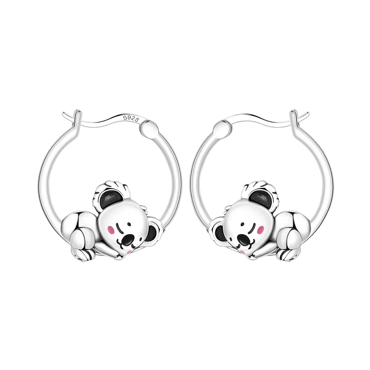 925 Sterling Silver Cute Lazy Cat Animal Pet Earrings Jewelry Hoop Earrings For Women Jewelry Birthday Party Fine Gifts