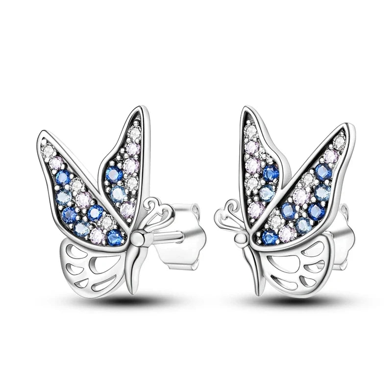 Original 925 Sterling Silver Colorful Cute Animal Pet Stud Earrings For Women Collocation For Girlfriend Birthday Gift