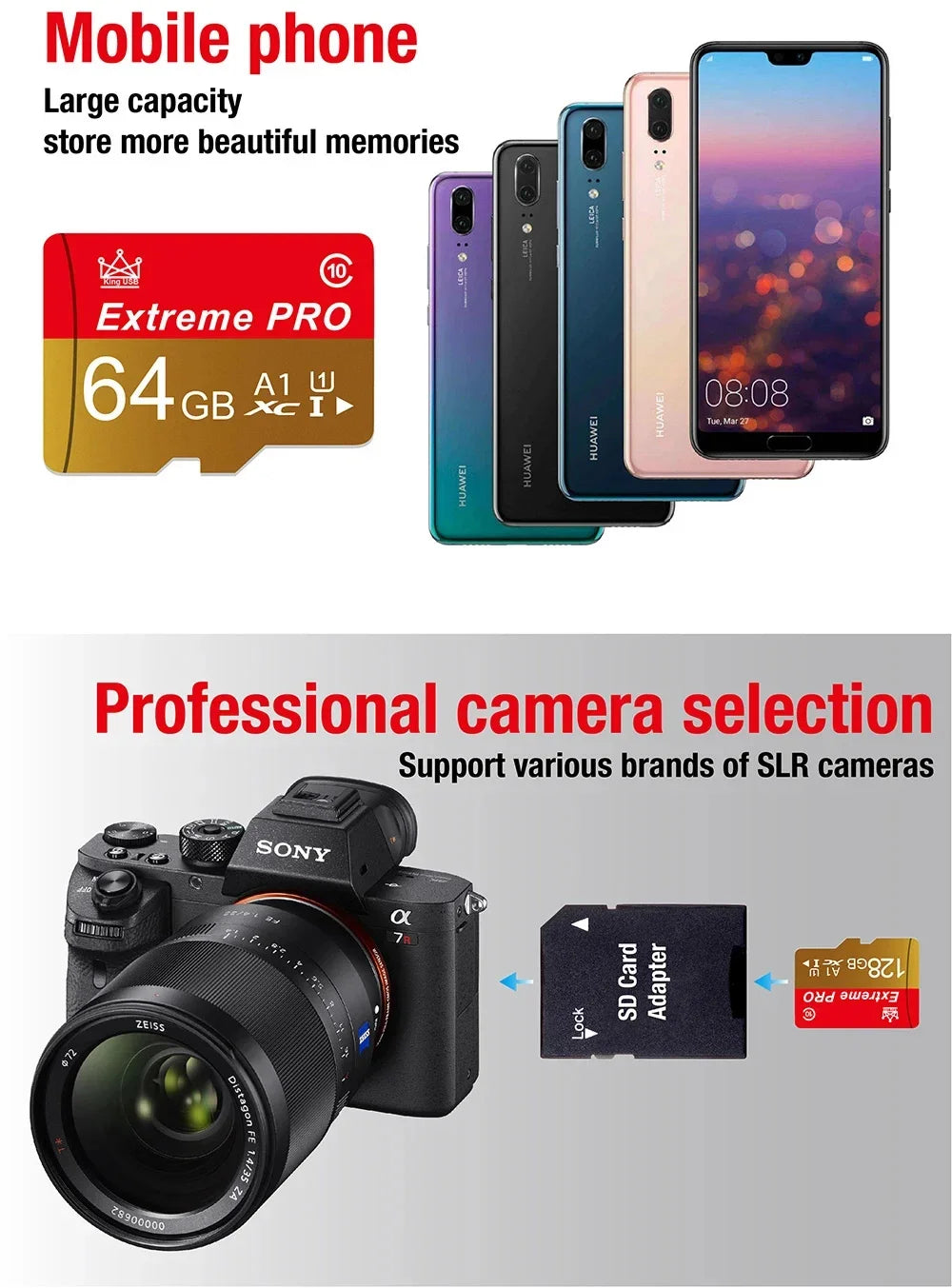 Memory Card 16GB 32GB Mini SD Card 64GB 128GB 256GB MiniSD Max Uitra C10 TF card cartao de memoria for Mobile Phone Monitoring
