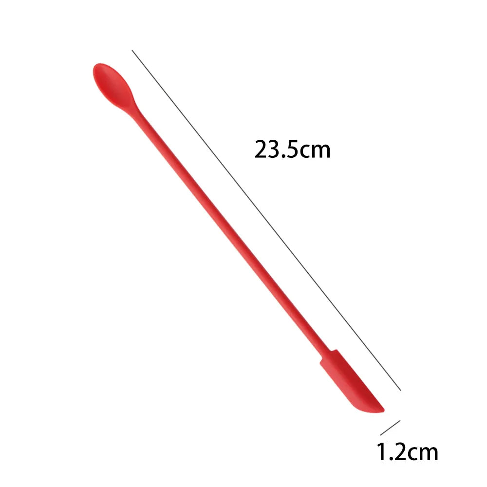 1Pc Silicone Double-End Cosmetic Spoons Odorless Mini Jar Scraper Set for Candle Making, Makeup & Beauty Product Residue Removal