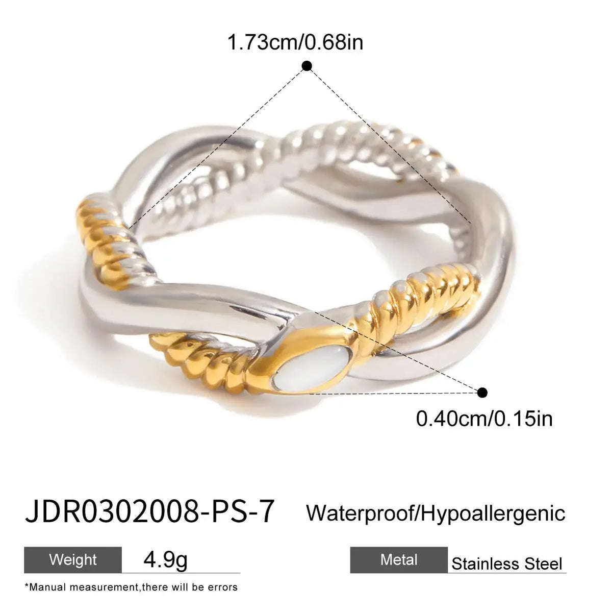 Uworld Fashion Zircon Serpentine Bracelet Ring Stainless Steel Finger Bracelet Stackable Chain Women's Accessories Party Gift