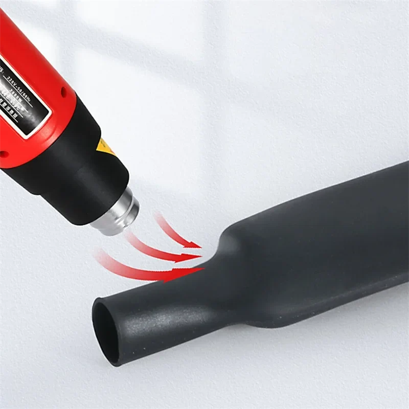 Black Heat Shrink Tube Kit Thermoresistant Tubing Shrink Wire Wrapping Electrical Connection Cable Insulation Sleeves Protecter