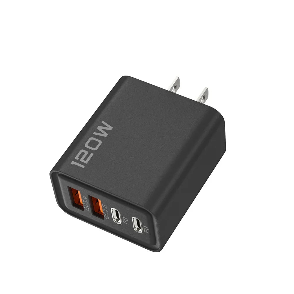 120W USB Type C Charger Mobile Phone Fast Charger Adapter For iPhone Samsung Xiaomi Quick Charge 3.0 EU/US/UK Plug Wall Charger