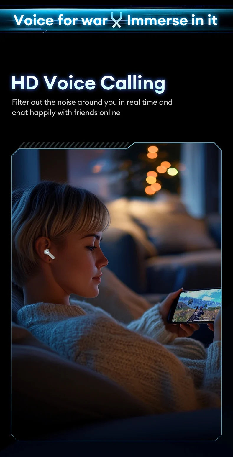 Choice Lenovo XT53 Earphone Wireless Bluetooth 5.4 Headphones Low Latency Gaming Headset Noise Reduction LED Display Earbuds New