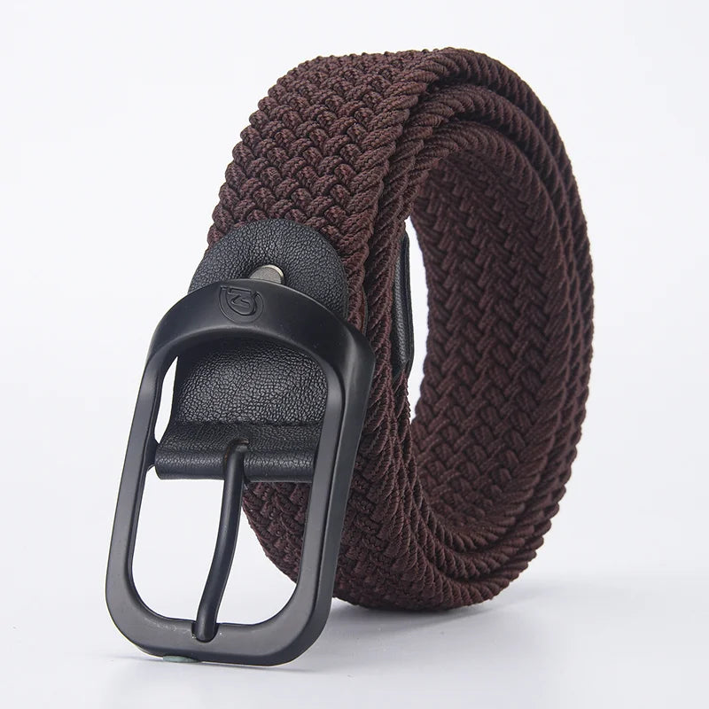 Men's Belt Casual Woven Elastic Belt Outdoor Sports Women's Belt Climbing Work Belt Jeans Suit Pants Men's And Women's Universal