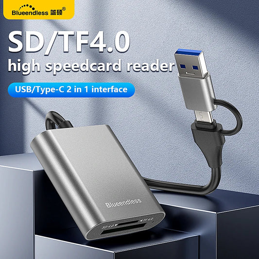 Blueendless Card Reader 312MB/s SD4.0 TF4.0 Memory Card Adapter USB A USB C to MicroSD TF3.0 for MacBook Laptop PC iPhone 17/16/