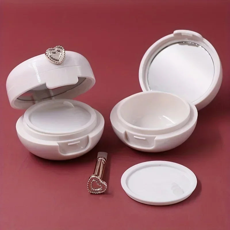 1pc Lip Balm Container with Mirror and Applicator - Portable Cream Packaging Case - Essential Beauty Product for On-the-Go