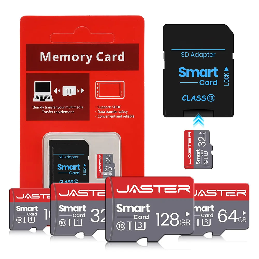 JASTER High Speed Mini SD Memory Card 256GB Class 10 Micro TF flash usb pen drive card 4GB 8G 16G 32GB 64GB 128GB for Smartphone