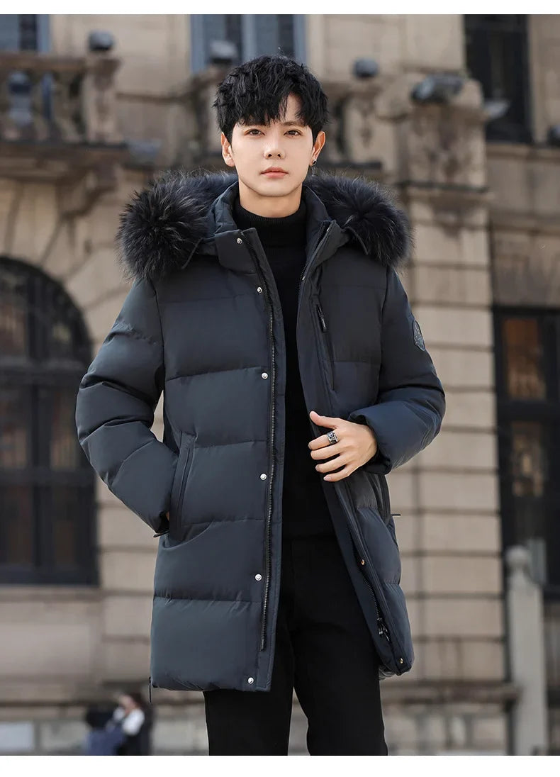 High Brand White Goose Down Jacket Coat Parka Men's Clothing Winter Padded Puffer Jackets Luxury Hooded Padding Outerwear HWY309