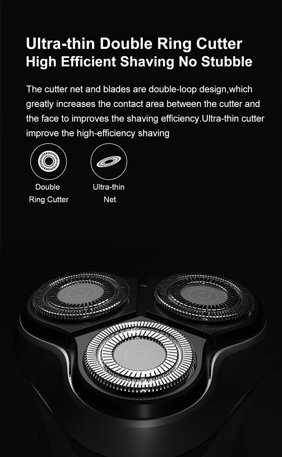 Blackstone USB Rechargeable Rotary Shaver for Men 3D Floating Blade Washable Beard Shaving Machine Electrical Facial Hair Trimme