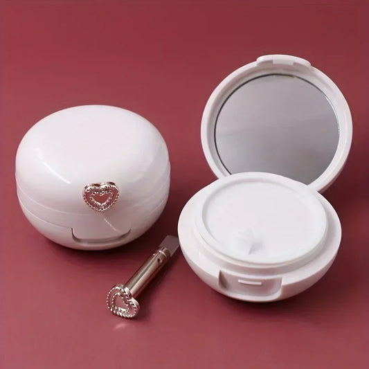 1pc Lip Balm Container with Mirror and Applicator - Portable Cream Packaging Case - Essential Beauty Product for On-the-Go