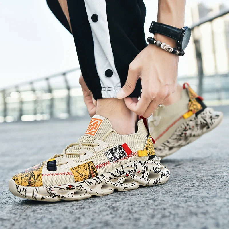 Men's Casual Sneakers Breathable Luxury Trainer Race Shoes Fashion Loafers Running Shoes for Male