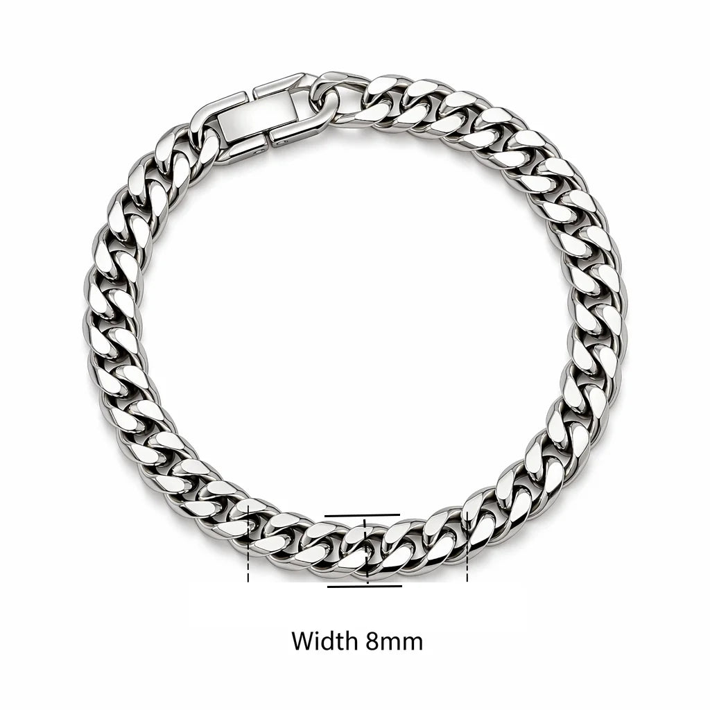 New Trendy Cuban Chain Men Bracelet Classic Stainless Steel 3/5/7/9mm Width Chain Bracelet For Men Women Jewelry Gift
