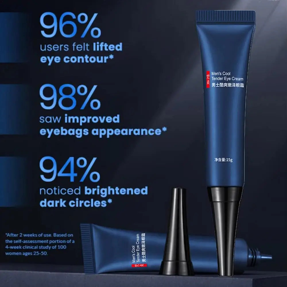 Men Eye Cream Caffeine Hyaluronate Cool Eye Gel Moisturizing Under Eye Cream For Dark Circles Puffiness Fine Lines Eye Care
