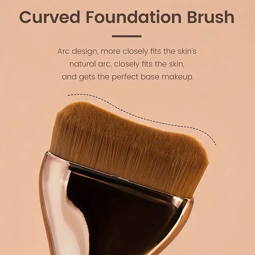 Pillow-Shaped Foundation Makeup Brush | Flat & Wide Head with Ultra-Soft Synthetic Bristles for Streak-Free, Fast Application