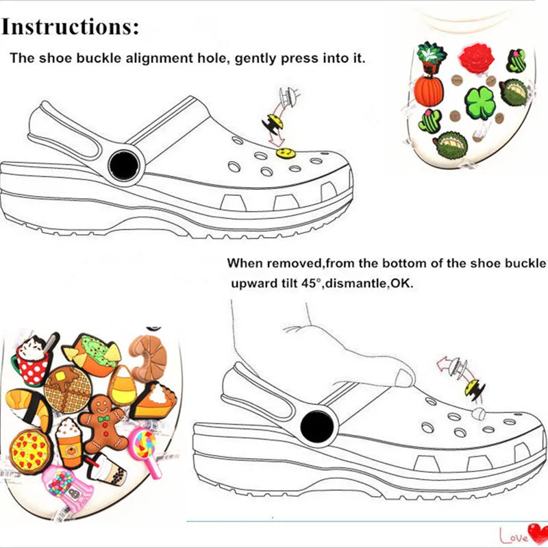 Hot Fashion Shoe Charms for Creative Branches and Flowers Clogs Shoe Buckle Cute Shoe Accessories Decoration for Girls Gift