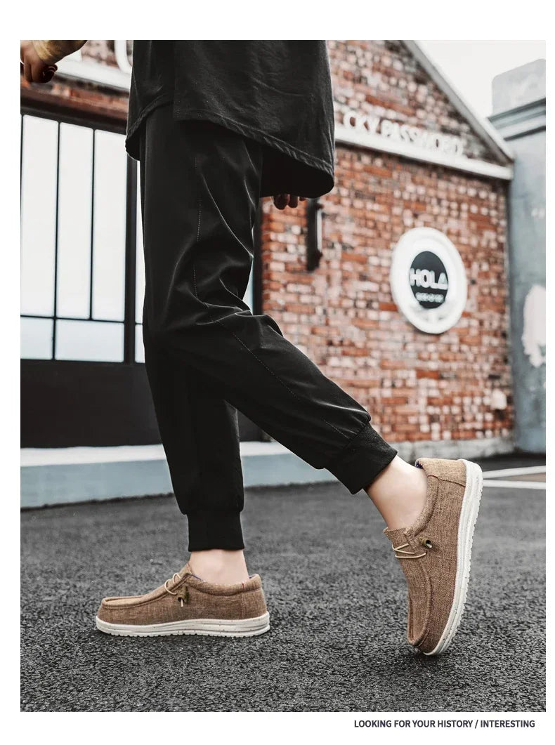 Men's Mesh Loafers Autumn Mens Vulcanized Shoes Breathable Lightweight Hiking Outdoor Sports Shoes Zapato Abierto Scarpa Aperta