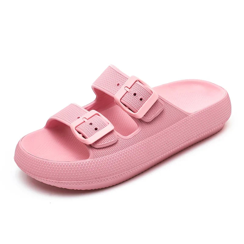 Women's Thick-Soled 4cm Platform Slippers Summer New Non-Slip Casual Beach Sandals Outdoor Indoor Comfortable Buckle slides
