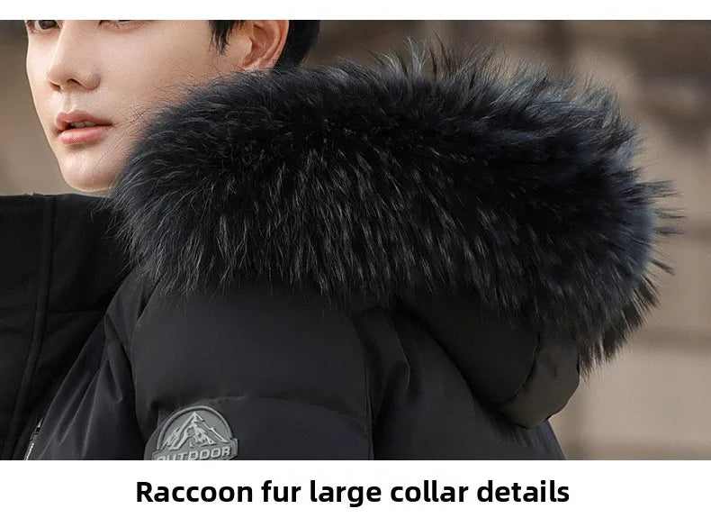 High Brand White Goose Down Jacket Coat Parka Men's Clothing Winter Padded Puffer Jackets Luxury Hooded Padding Outerwear HWY309