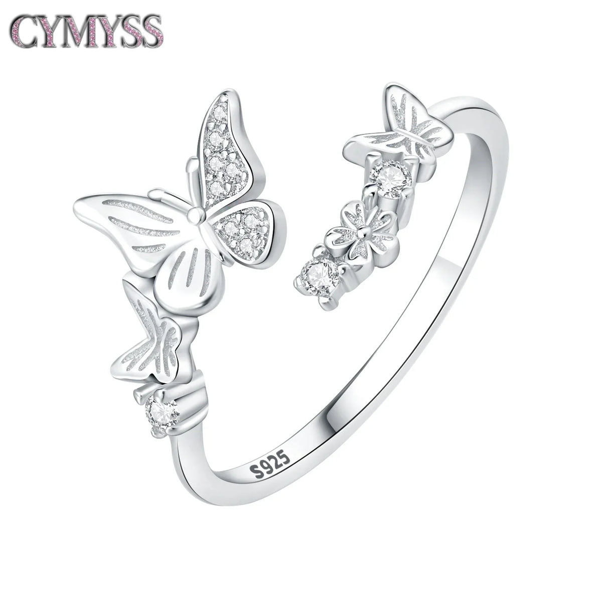 Original 925 Sterling Silver Open Ring Exquisite Panda Dolphin Adjustable Ring Original Daily Fine Jewelry Women Birthday Gifts