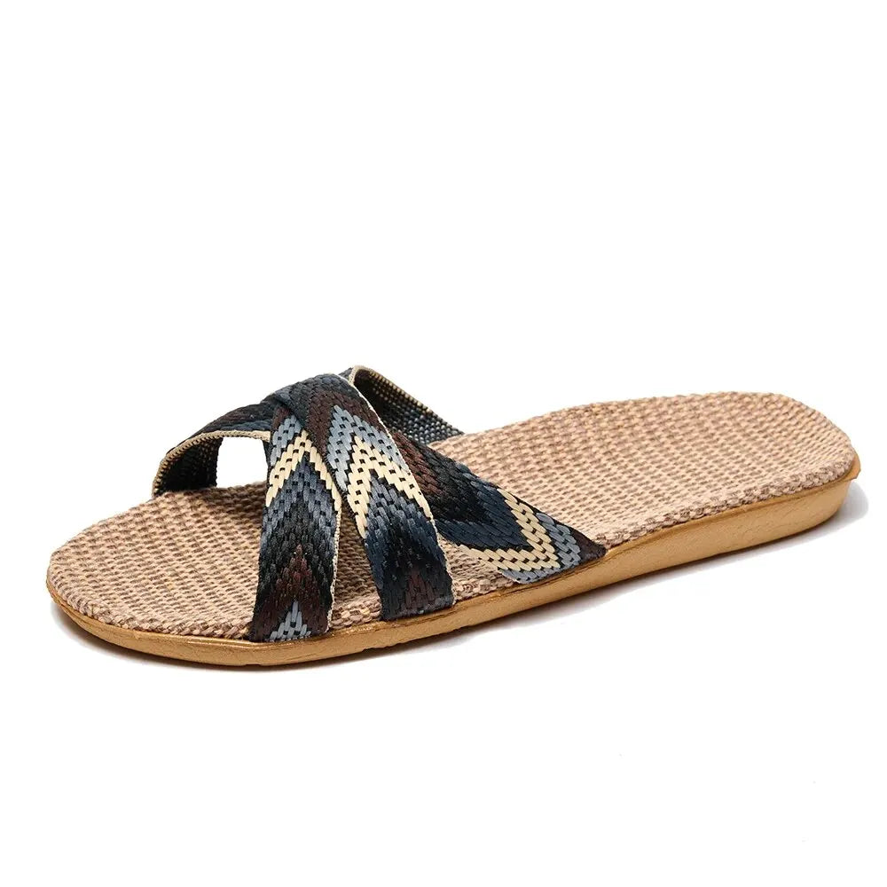 Lightweight Linen Home Slippers for All Day Comfort