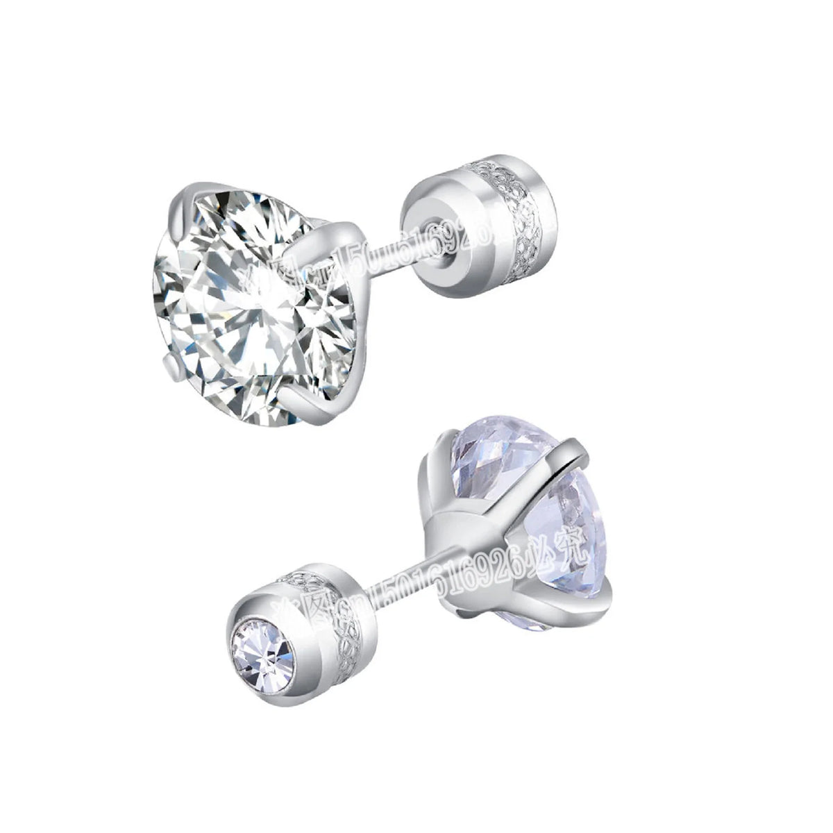 TOP 4 Color Titanium Steel Stud Earrings for Men Women CZ Zircon Screw Silver Black Rose Golden Earring Best Gift Jewelry