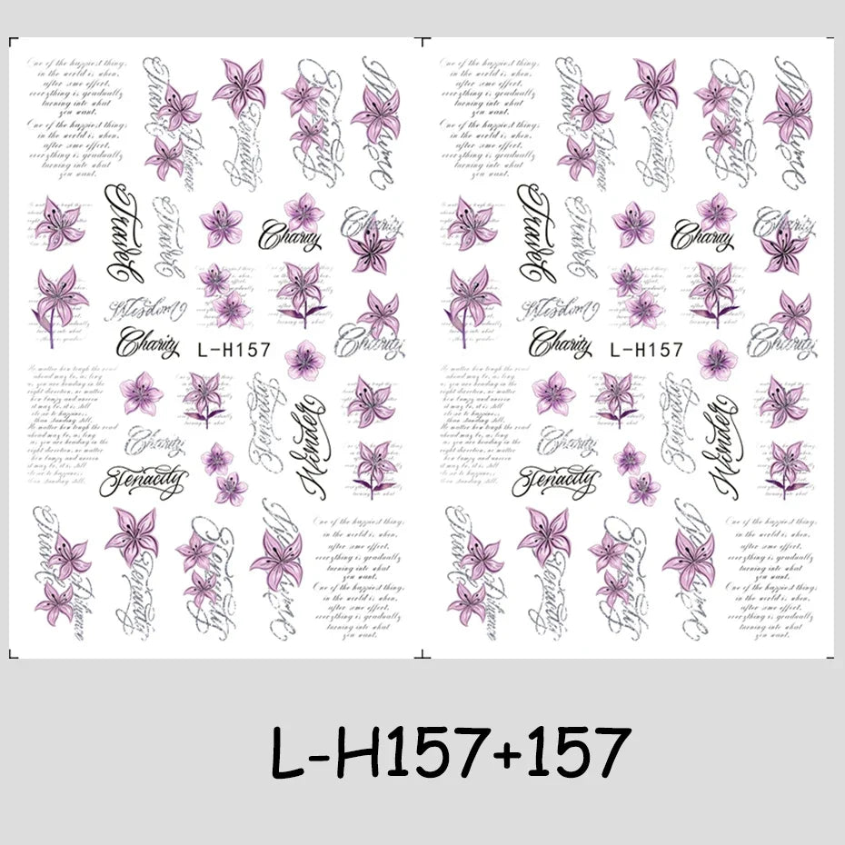 2/3 pcs Punk Style English Letters Nail Stickers Gothic Artistic Lettering Nail Charms Y2K Metallic Retro Letters Nail Decor
