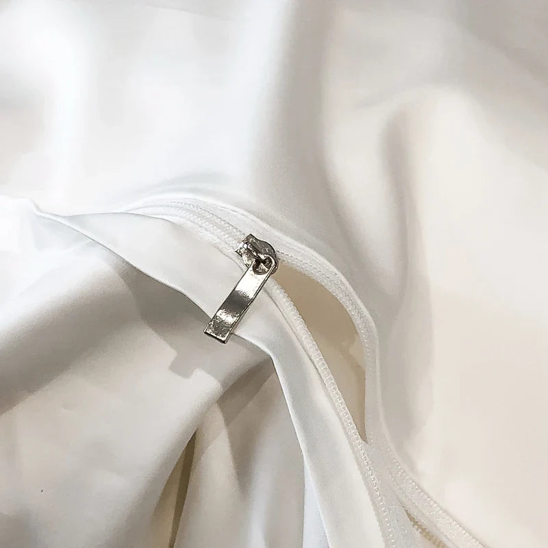 Hotel Style Bedding Set Luxury Golden Embroidery Duvet Cover Grey Egyptian Cotton Bed Sheets Pillowcases Solid Color Bedclothes