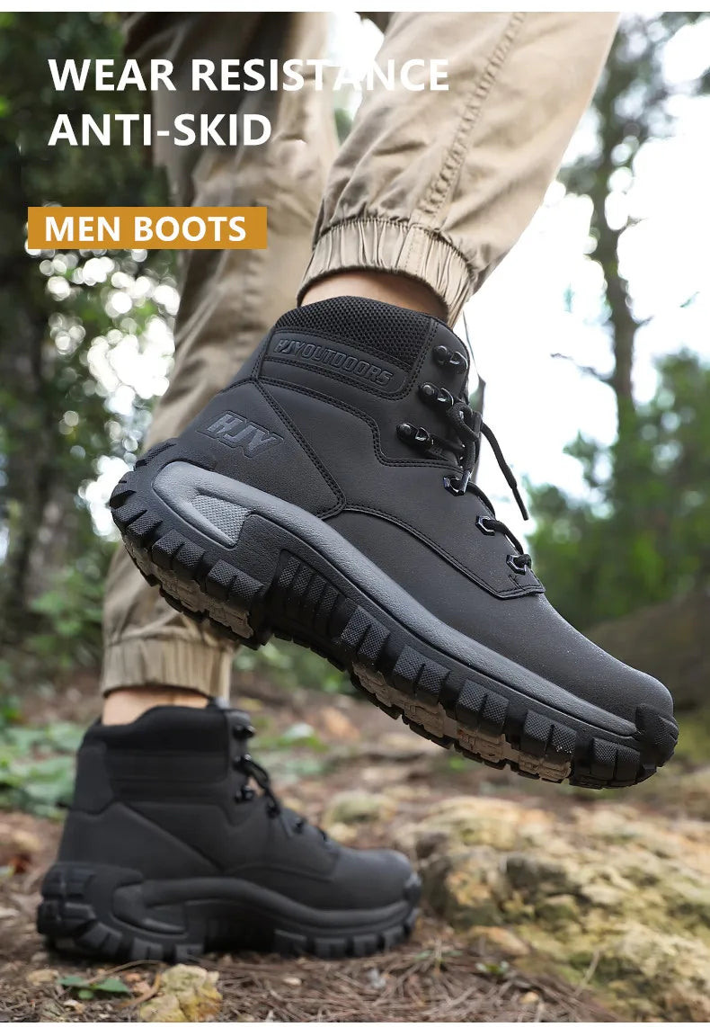New Men's Boots Fashion Outdoor Boots Breathable Hiking Boots Autumn Shoes Sneakers Lightweight Non-slip Men Desert Ankle Boots