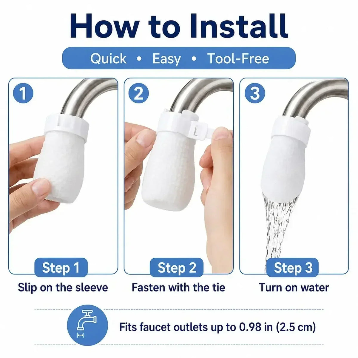 300/30PCS Faucet Filter Cotton Tap Water Filter Bag Faucet Anti Splash Tap Purifier Bag Kitchen Thickened Washable Sediment Bag