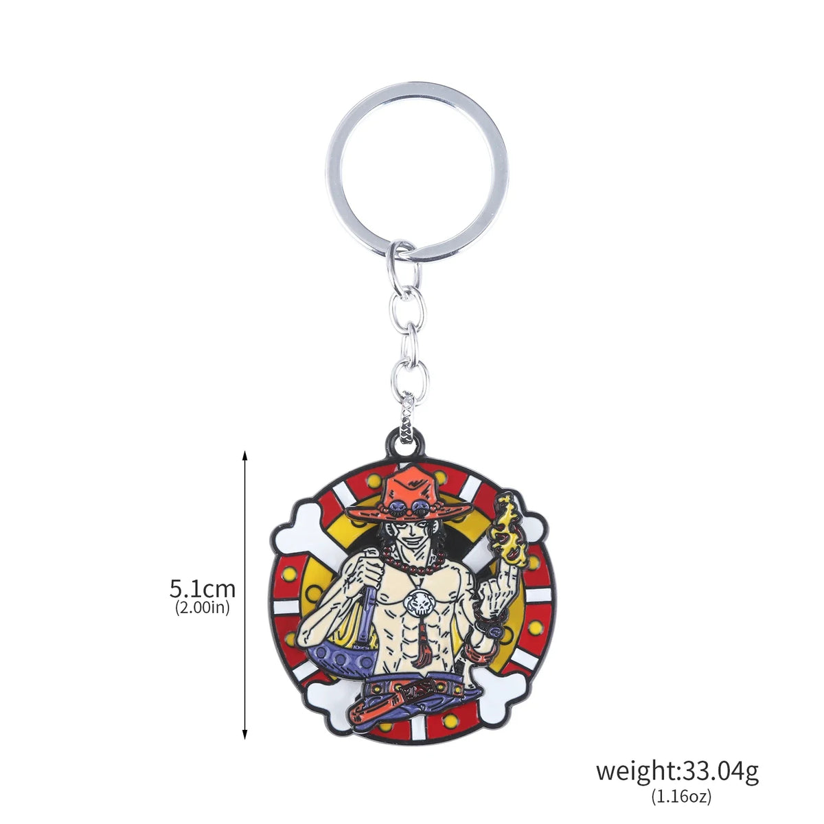 One Piece Luffy Straw Hat Keychain Rotatable Zoro Skull Metal Pendant Role-Playing Decorative Accessories Fan Jewelry Gift