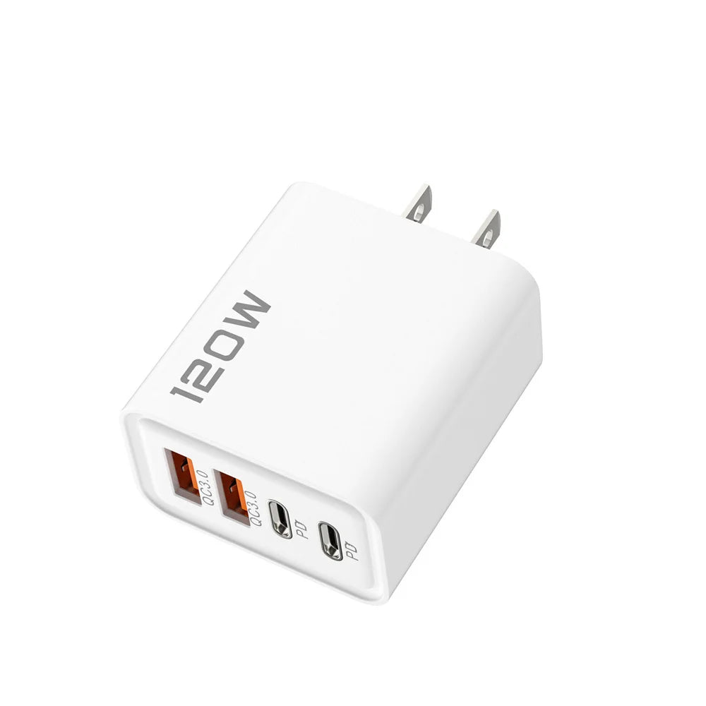 120W USB Type C Charger Mobile Phone Fast Charger Adapter For iPhone Samsung Xiaomi Quick Charge 3.0 EU/US/UK Plug Wall Charger