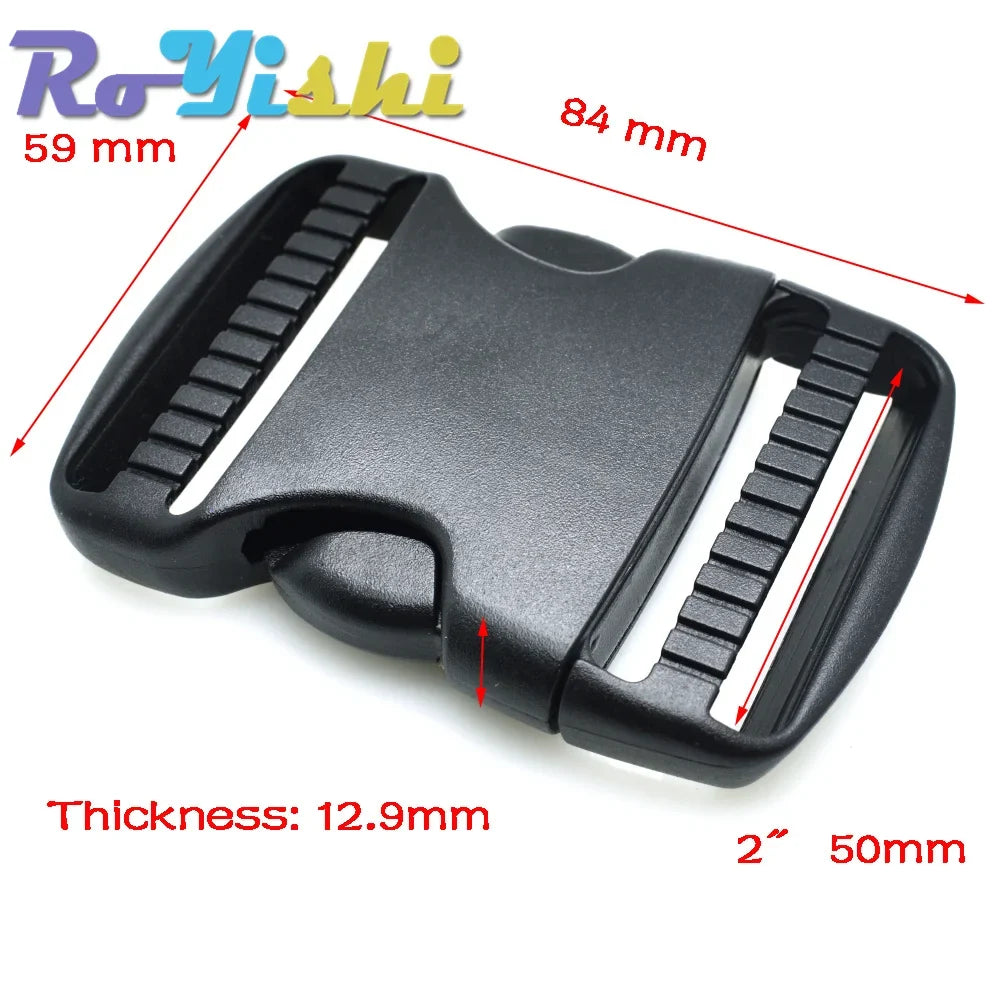 2-10 Pcs/Pack 20~50mm Plastic Hardware Dual Adjustable Side Release Buckles Molle Tatical Backpack Belt Bag Parts Strap Webbing