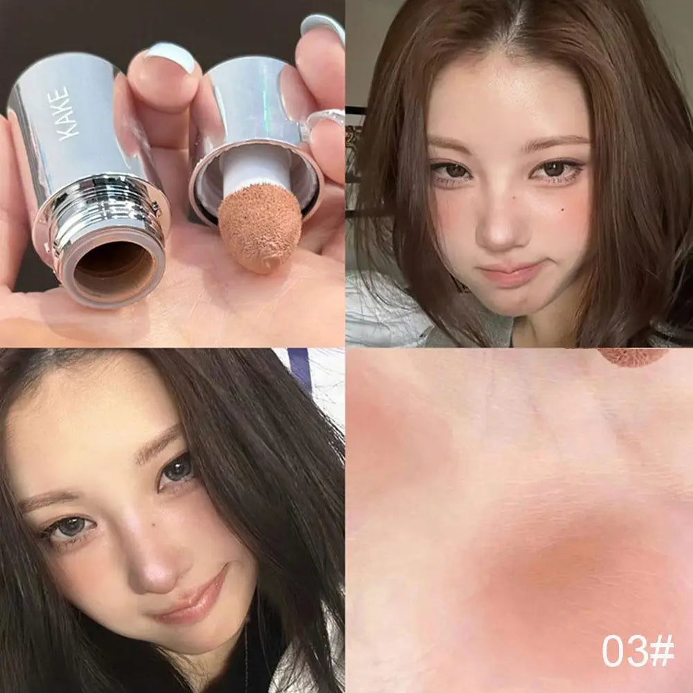 4 Colors Moisturizing Sponge Head Blusher Liquid Blush Stick Cheek Lip Milk Highlighter Natural Pink Rouge Matte Brighten Makeup
