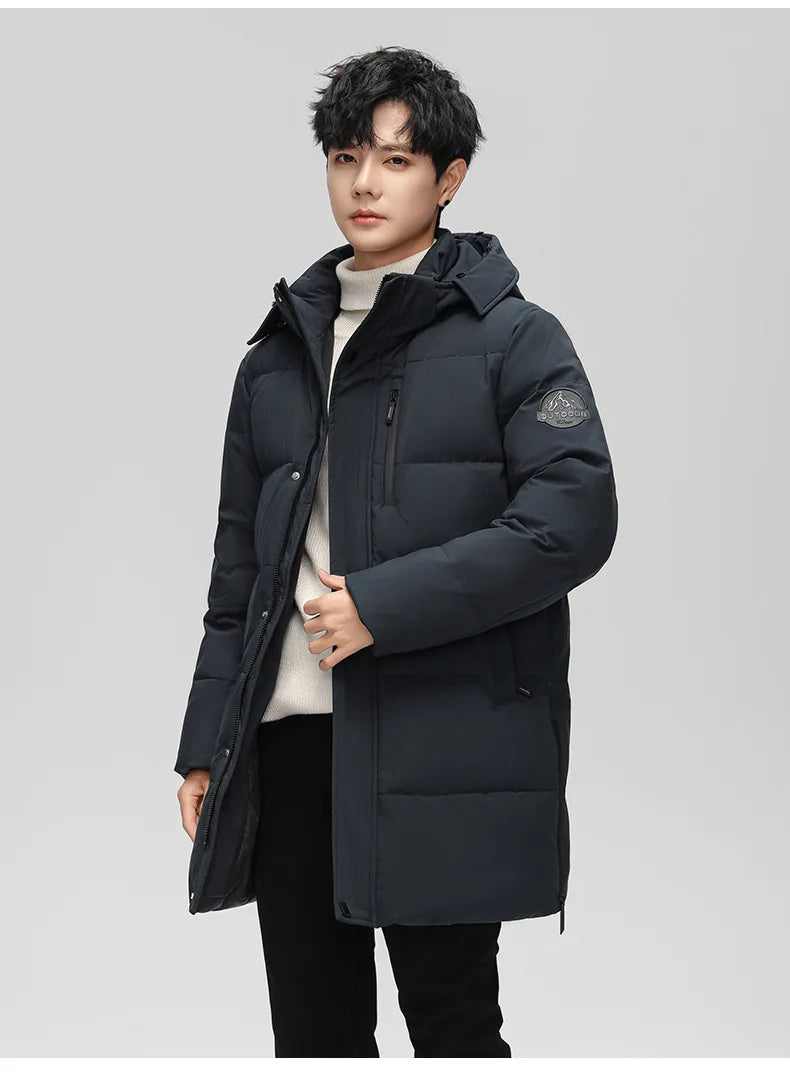 High Brand White Goose Down Jacket Coat Parka Men's Clothing Winter Padded Puffer Jackets Luxury Hooded Padding Outerwear HWY309
