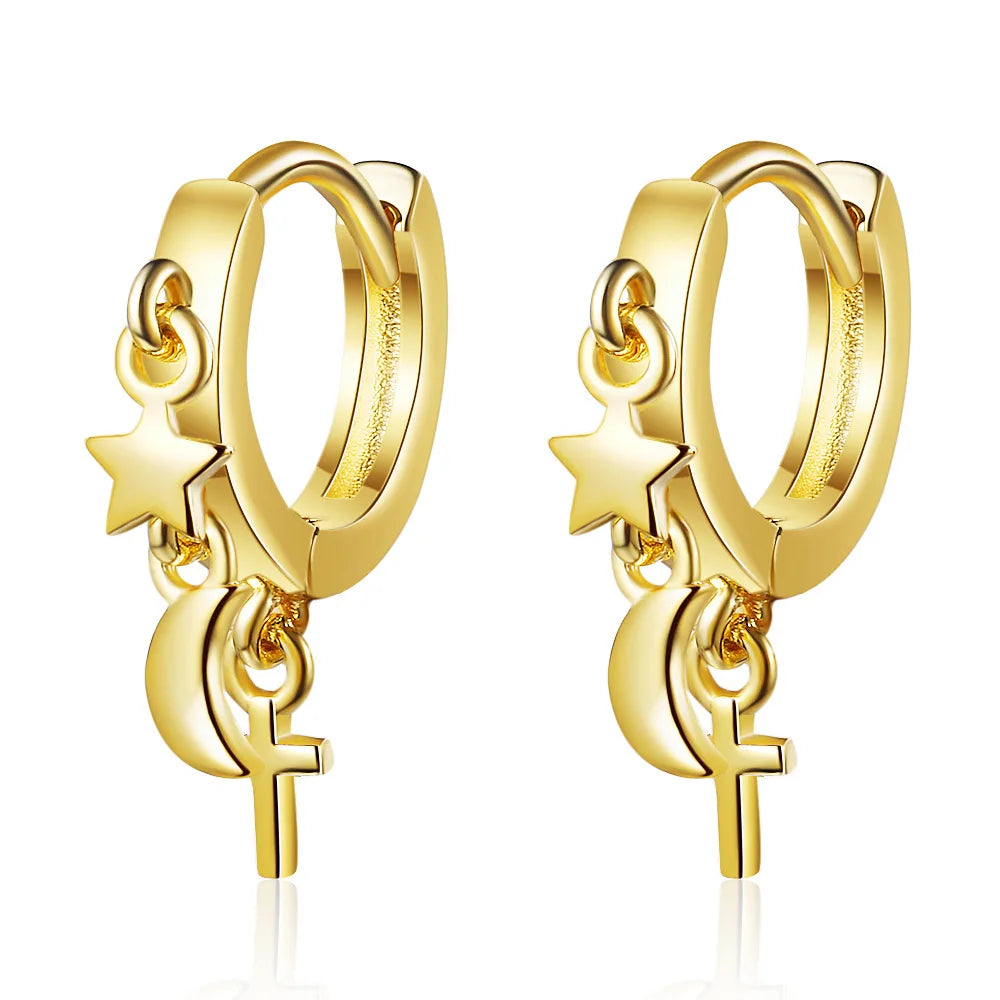 925 Sterling Silver Earrings New Women Elegant Temperament Sterling Anniversary Gift Fashion Jewelry Accessories Geometric Ears