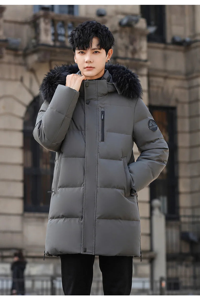 High Brand White Goose Down Jacket Coat Parka Men's Clothing Winter Padded Puffer Jackets Luxury Hooded Padding Outerwear HWY309