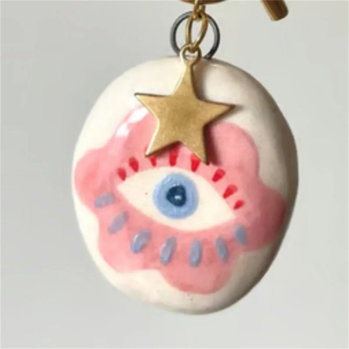 Colorful dopamine pendant necklace, heart-shaped sun, white dove, small snake, gold-plated and color preserving
