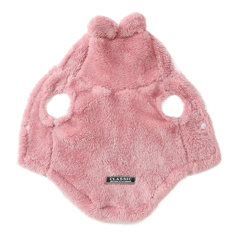 Soft Fleece Pet Dog Clothes Cute Hoodie Coat For Small Medium Dogs Cats Autumn Winter Puppy Hooded Jacket Sweater Pug Apparel