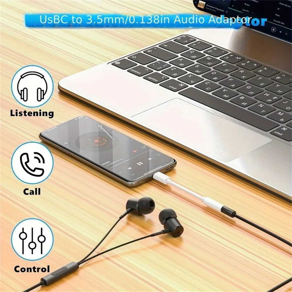 Type C To 3.5mm Aux Adapter USB Type-c 3 5 Jack Audio Cable Earphone Converter for Sumsang Xiaomi Redmi Poco LG Huawei OnePlus