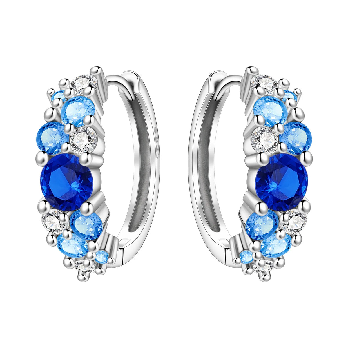 PANPOKI S925 Sterling Silver Purple Zircon Series Earrings Hoop Earrings For Women Jewelry Original Party Trendy Gifts