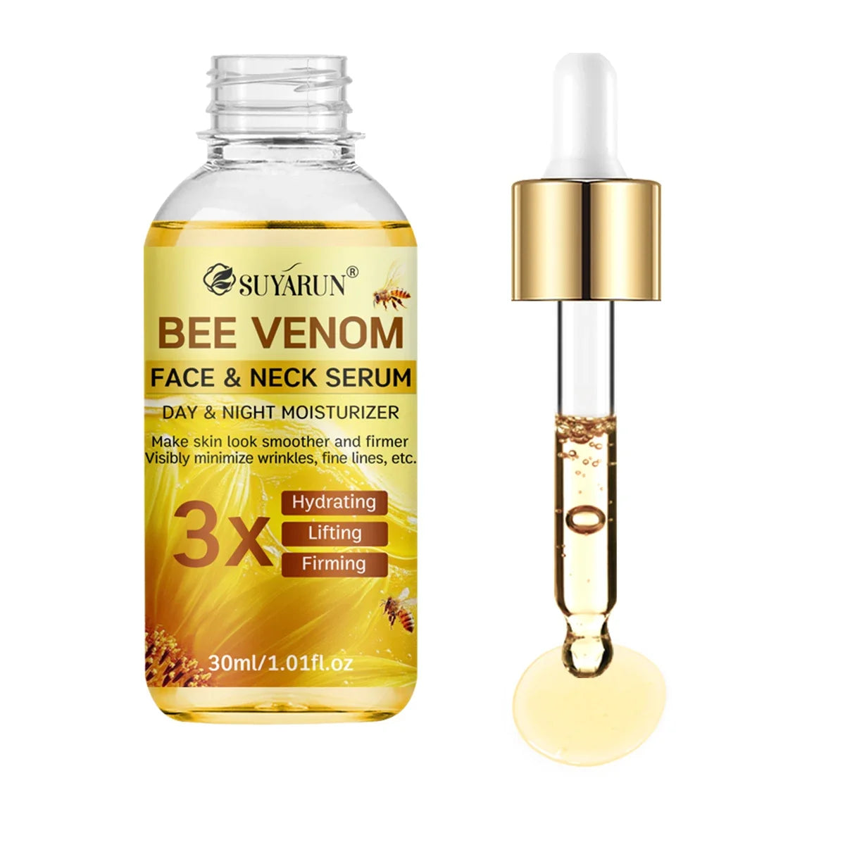 SUYARUN Bee Venom Collagen Anti-Aging Face Serum | Firming Lifting Moisturizer | Wrinkle Reduction | 24H Hydration.