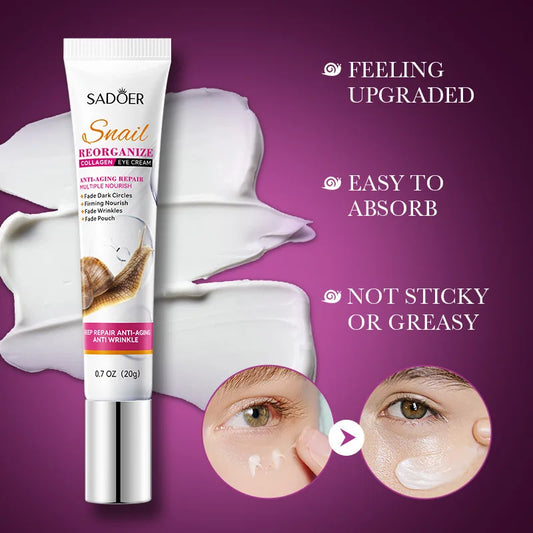 Saoder Snail Collagen Eye Cream Anti Dark Circles Remove Eye Bags Moisturizing Firming Beauty Eyes Skin Care Products
